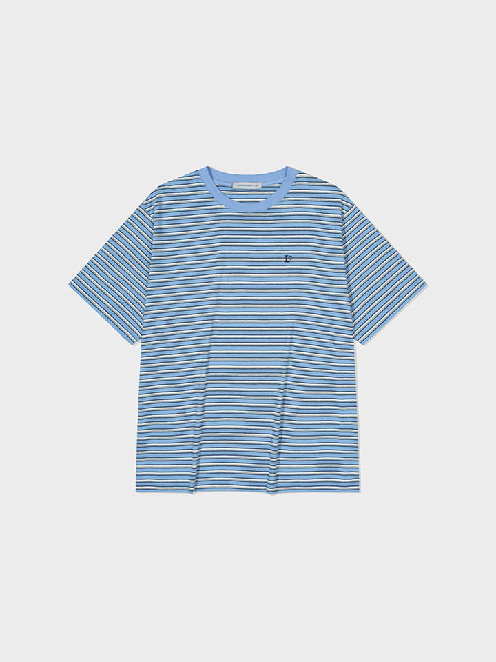 Low Classic Lc Striped Basic T-Shirt Baby Blue