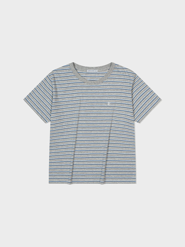 Low Classic Lc Striped Mini T-Shirt Melange Grey