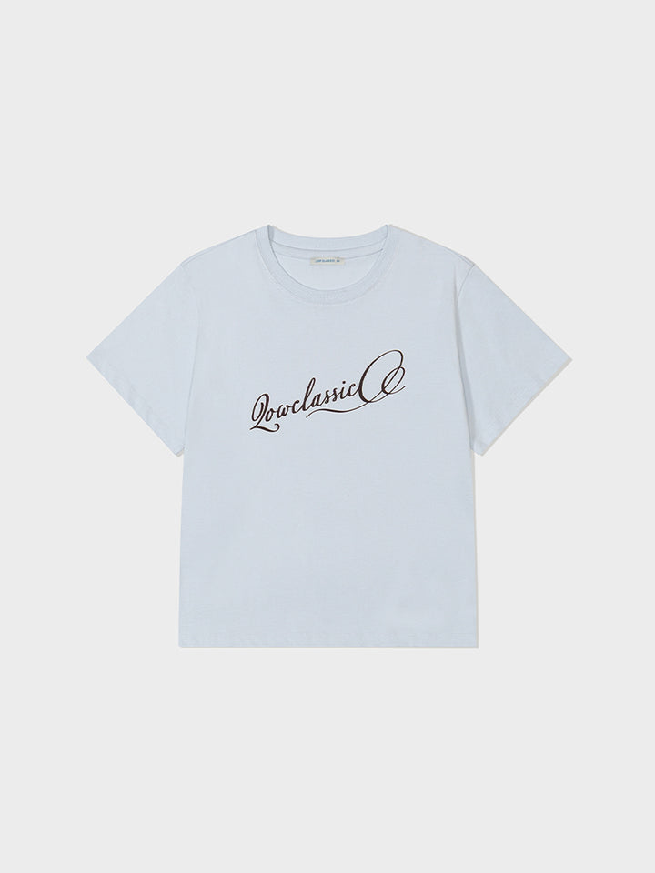 Low Classic Wave Logo T-Shirt Soft Blue
