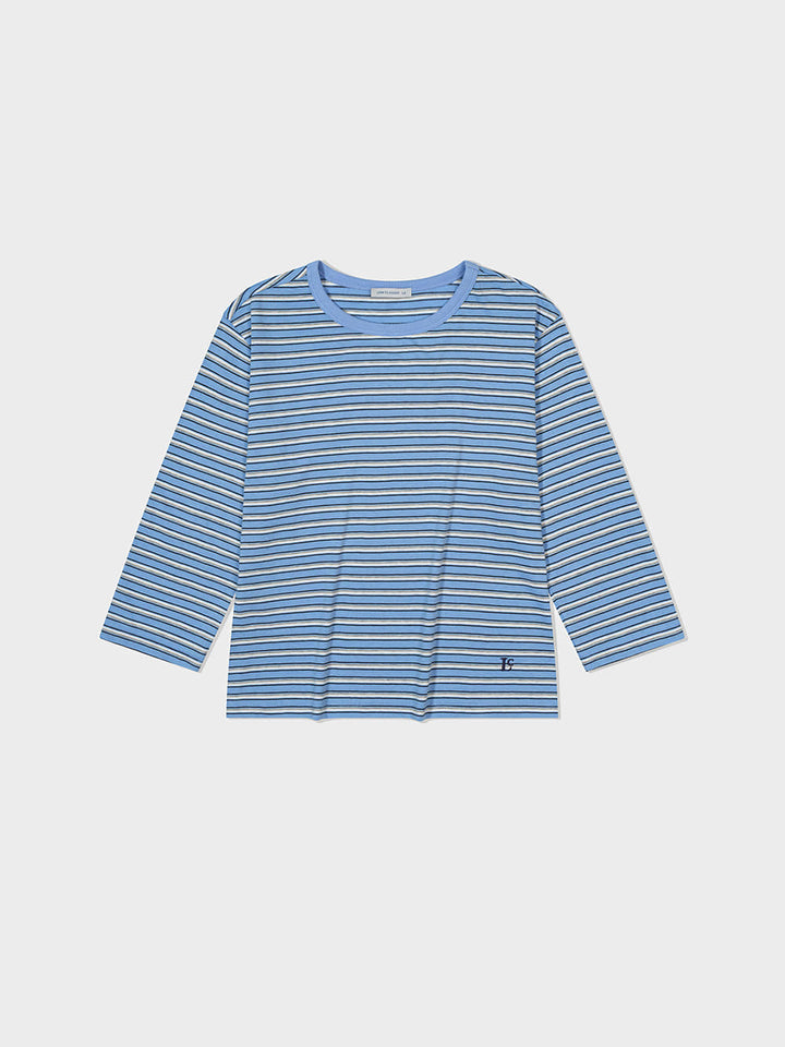 Low Classic Lc Striped 3/4 T-Shirt Baby Blue