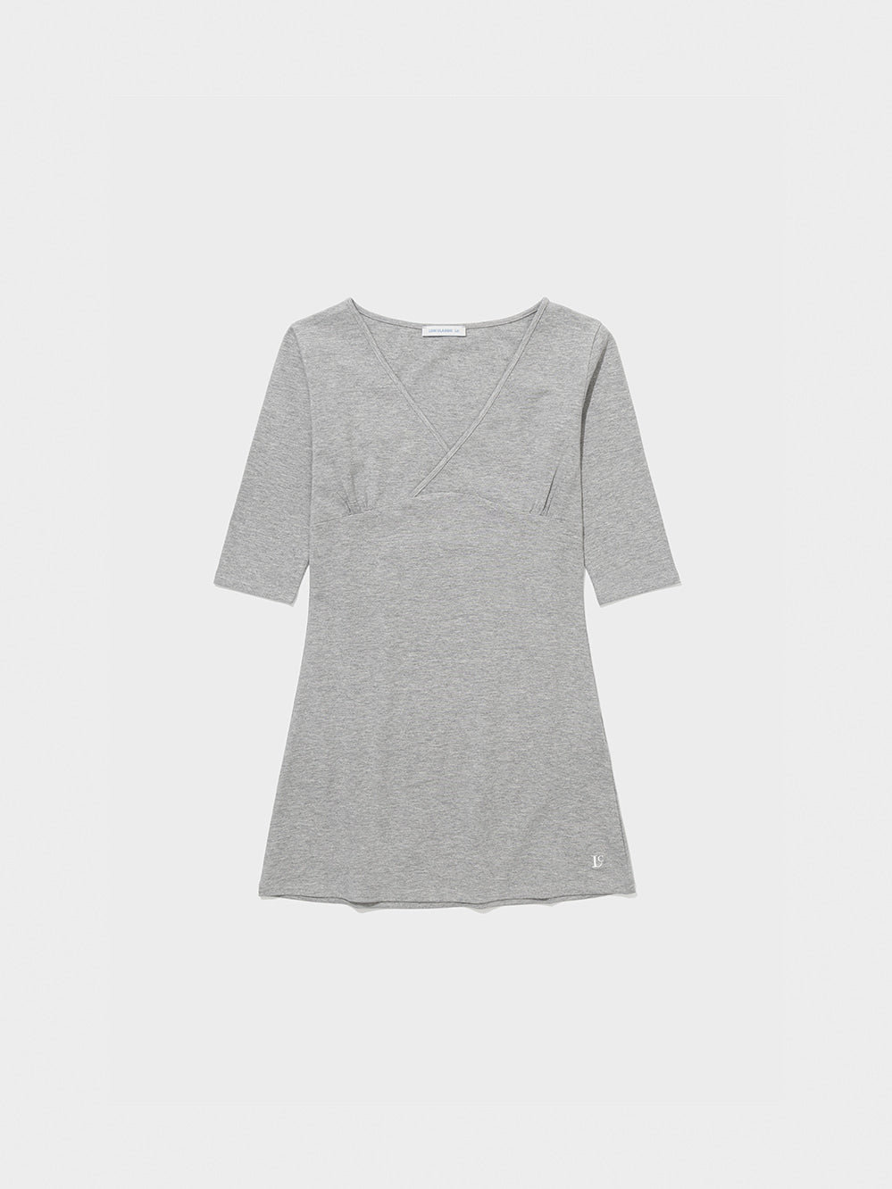Low Classic Lc V-Neck Mini Dress - Melange Grey