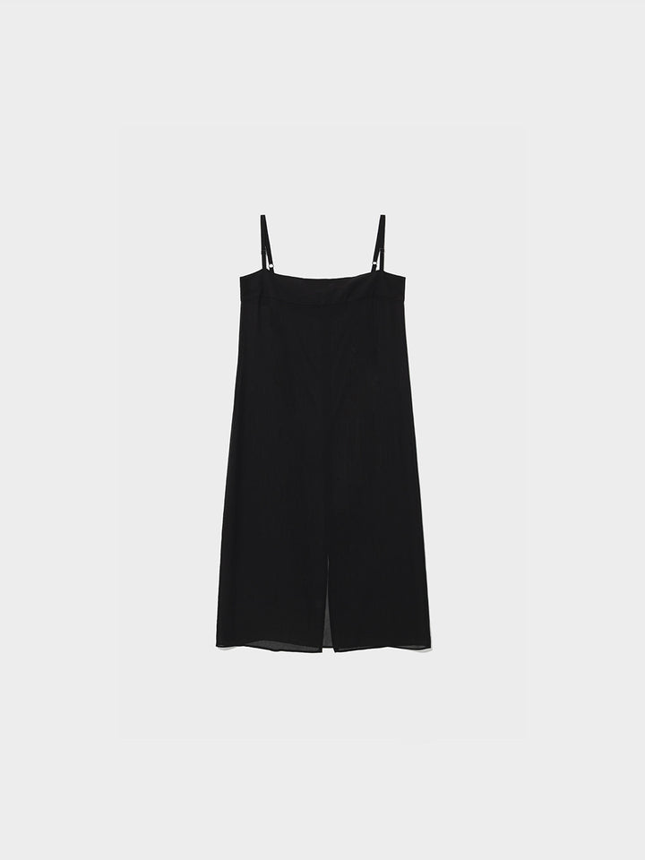 Low Classic Layered Midi Dress Black