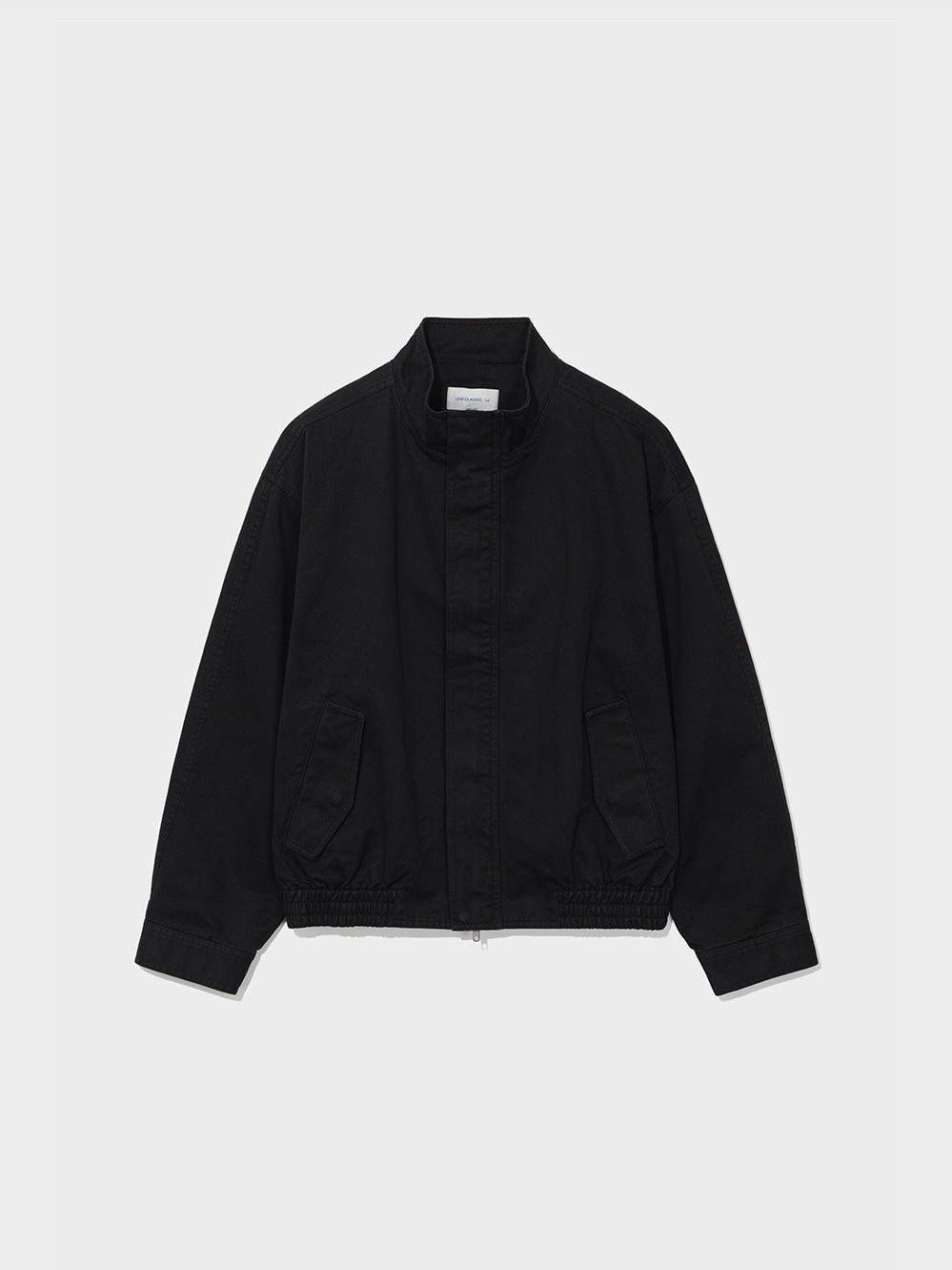 Low Classic Washed Cotton Jumper Black