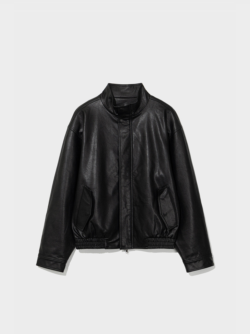 Low Classic Artificial Leather Jumper Black