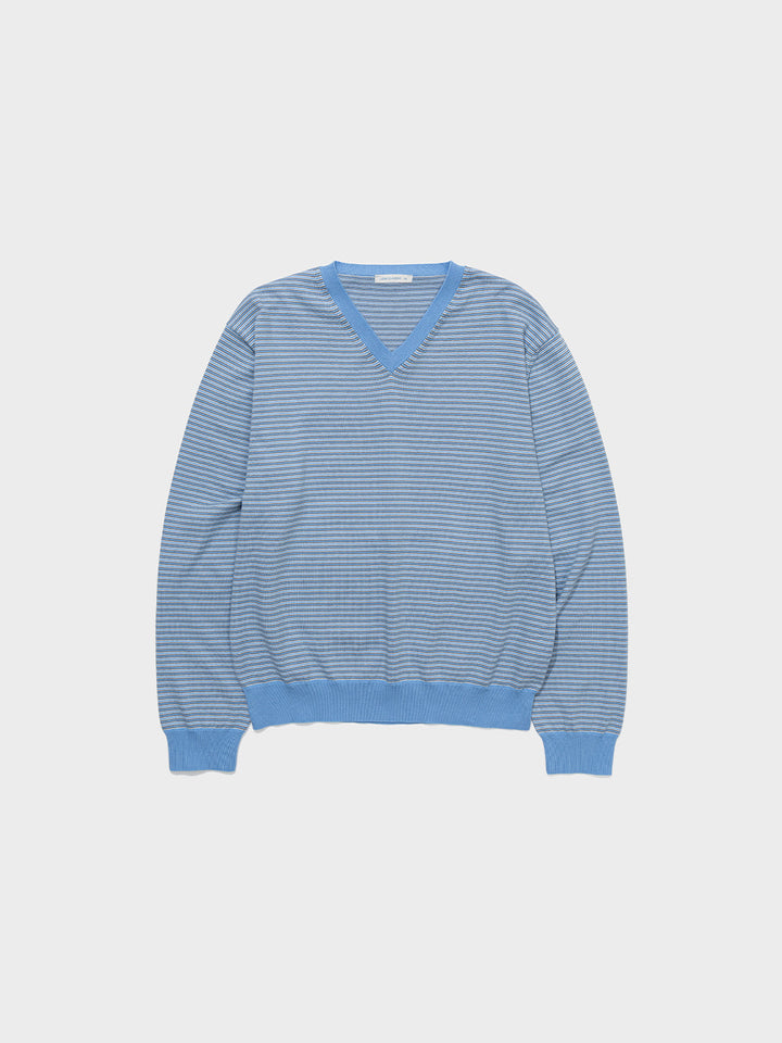 Low Classic Striped V-Neck Sweater Blue - Low Classic