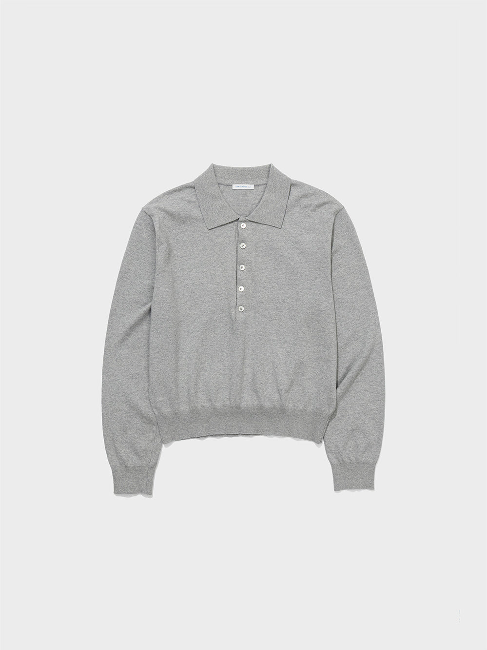 [Low Classic] Polo Sweater_Melange Grey