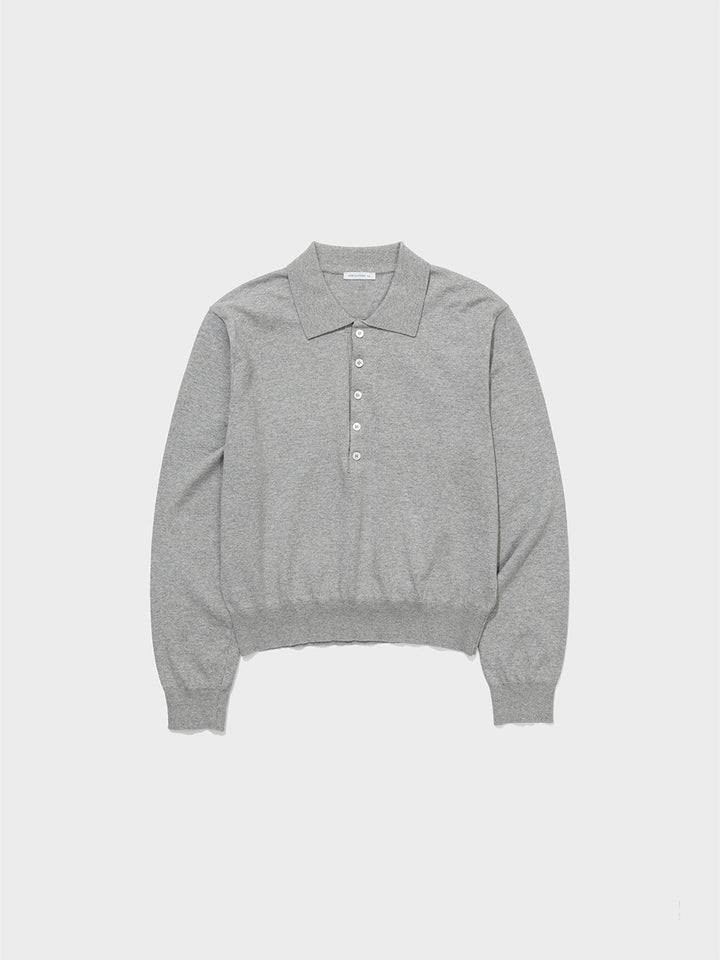 Low Classic Polo Sweater Melange Grey
