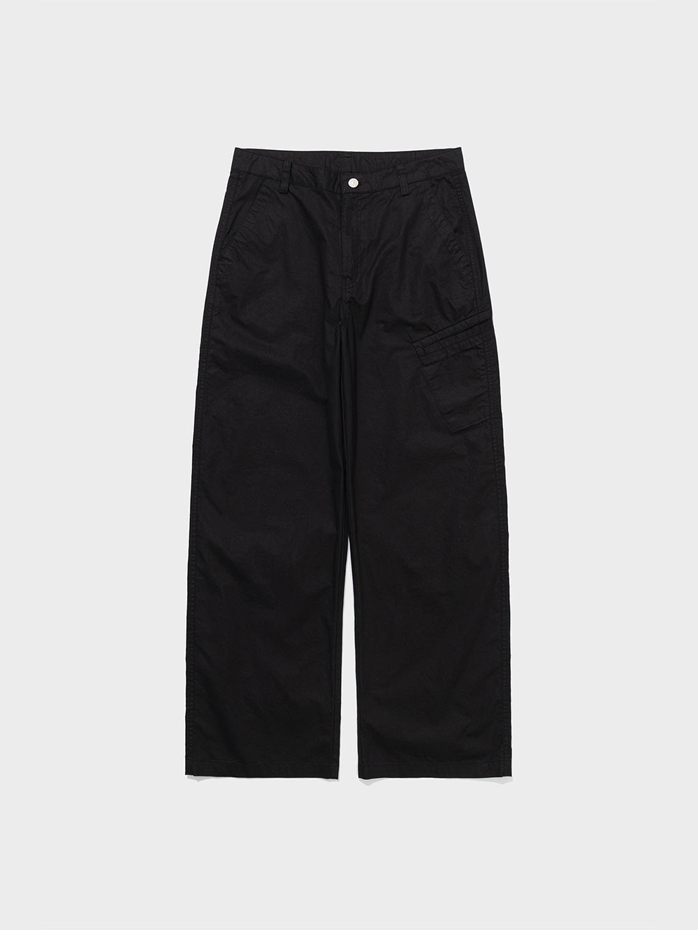 [Low Classic] Washed Cotton Pocket Pants_Black