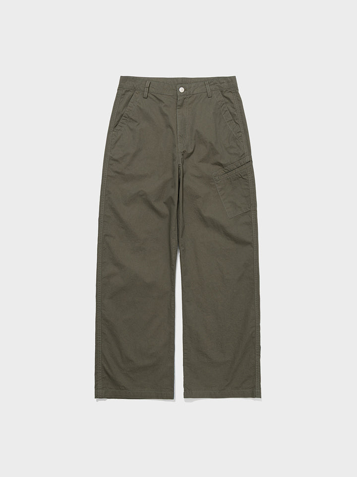 Low Classic Washed Cotton Pocket Pants Olive Khaki