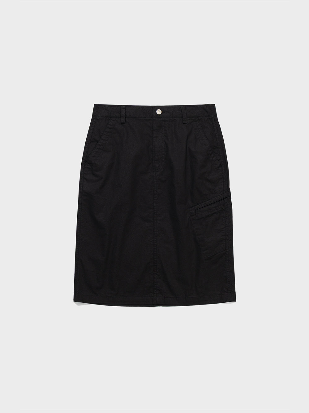 [Low Classic] Washed Cotton Pocket Skirt_Black