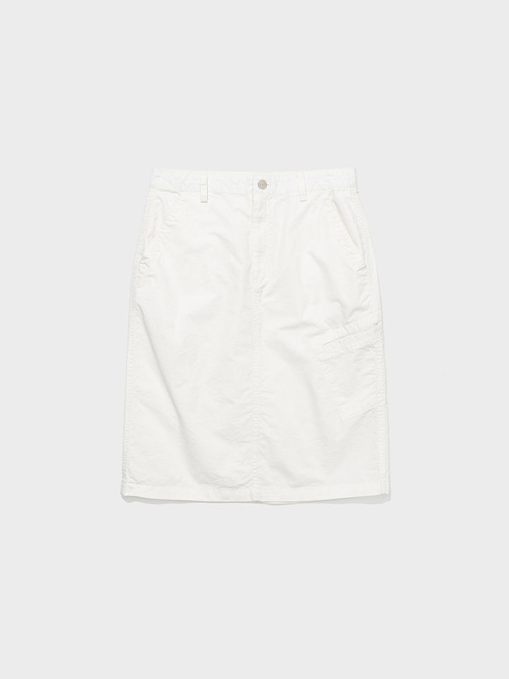 Low Classic Washed Cotton Pocket Skirt White