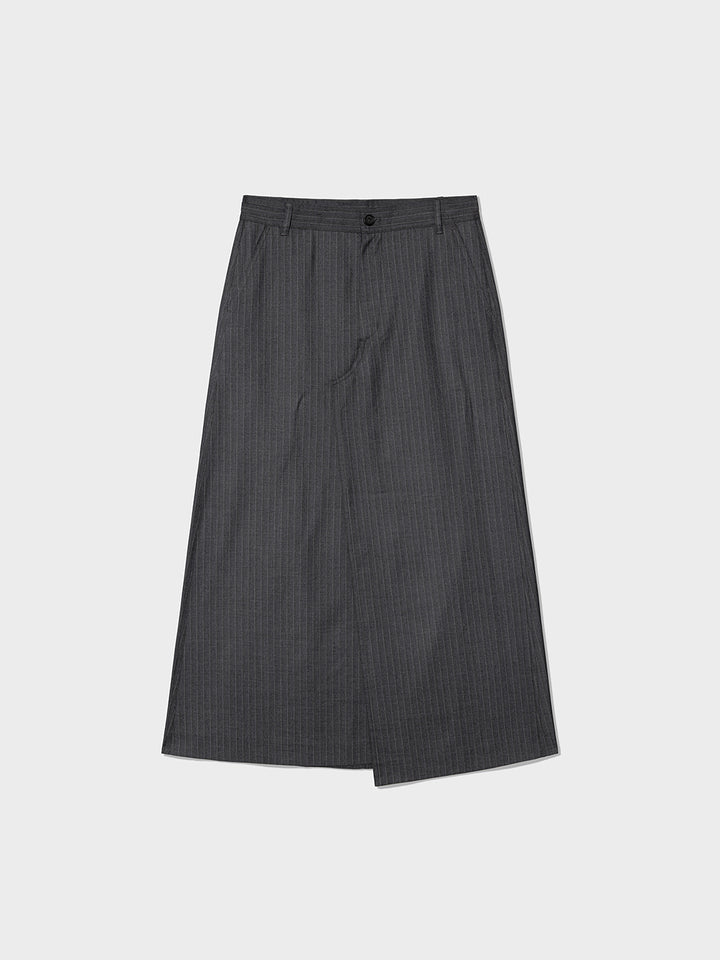 Low Classic Striped Maxi Skirts Charcoal