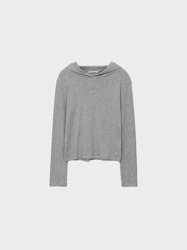 Low Classic Lc Hoodie Tee Melange Grey
