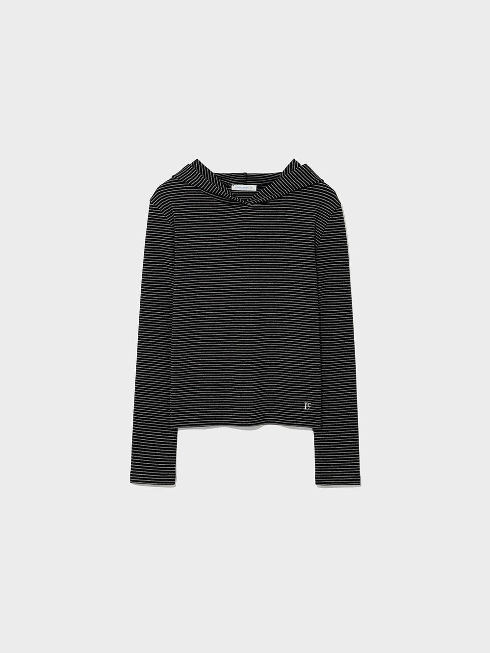 Low Classic Lc Striped Hoodie Tee Black