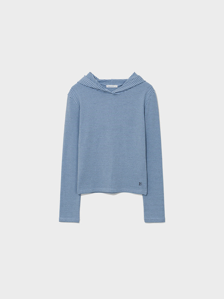 Low Classic Lc Striped Hoodie Tee Blue - Low Classic