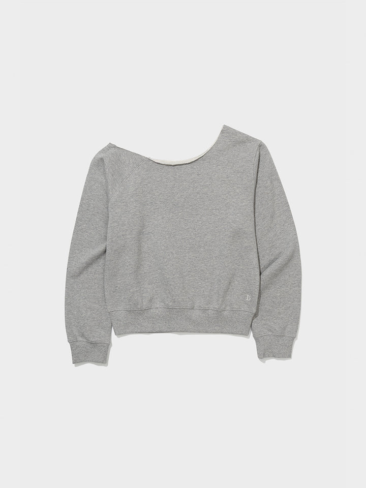 Low Classic Lc Off-Shoulder Sweatshirt Melange Grey