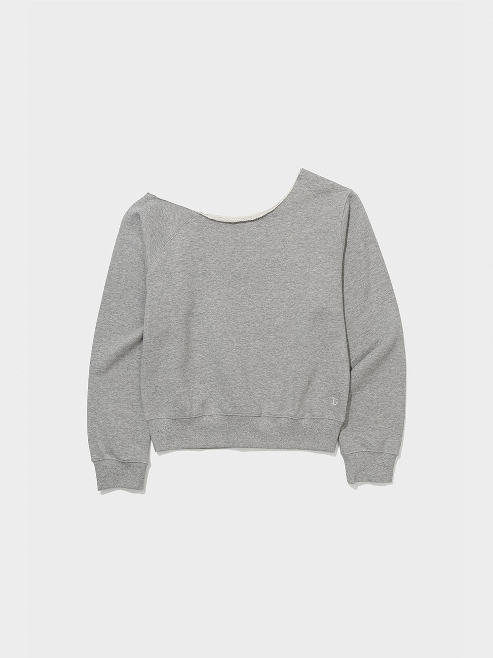 Low Classic Lc Off-Shoulder Sweatshirt Melange Grey