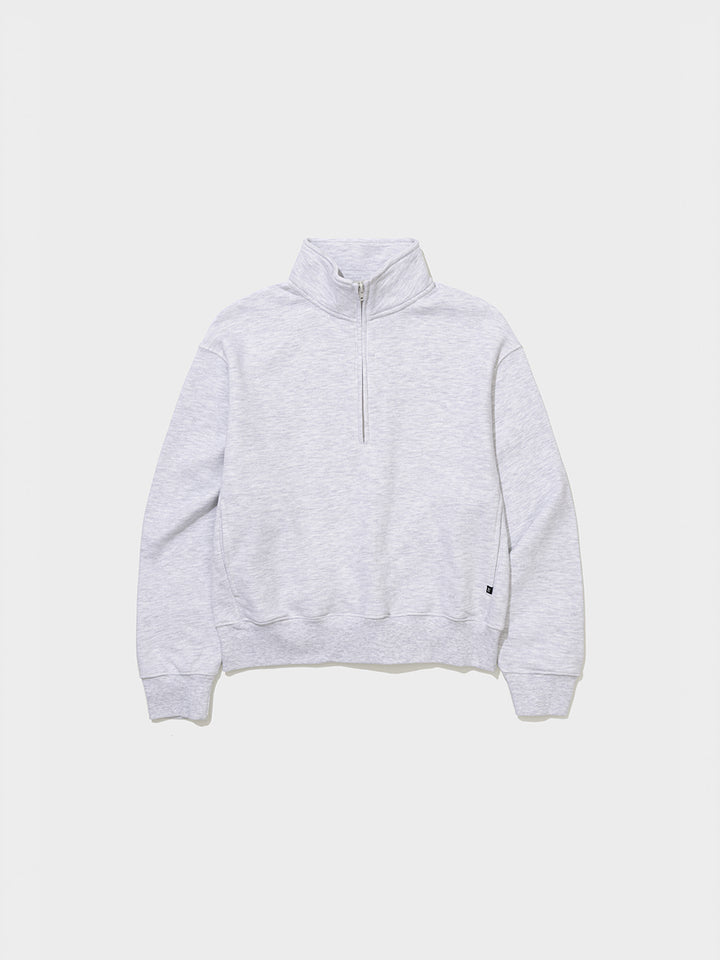 Low Classic Lc Sweat Half Zip-Up Light Melange Grey