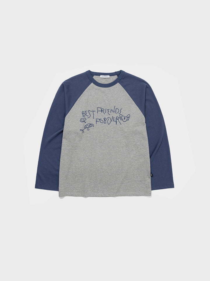 Low Classic Lc Bff Raglan Tee Melange Grey