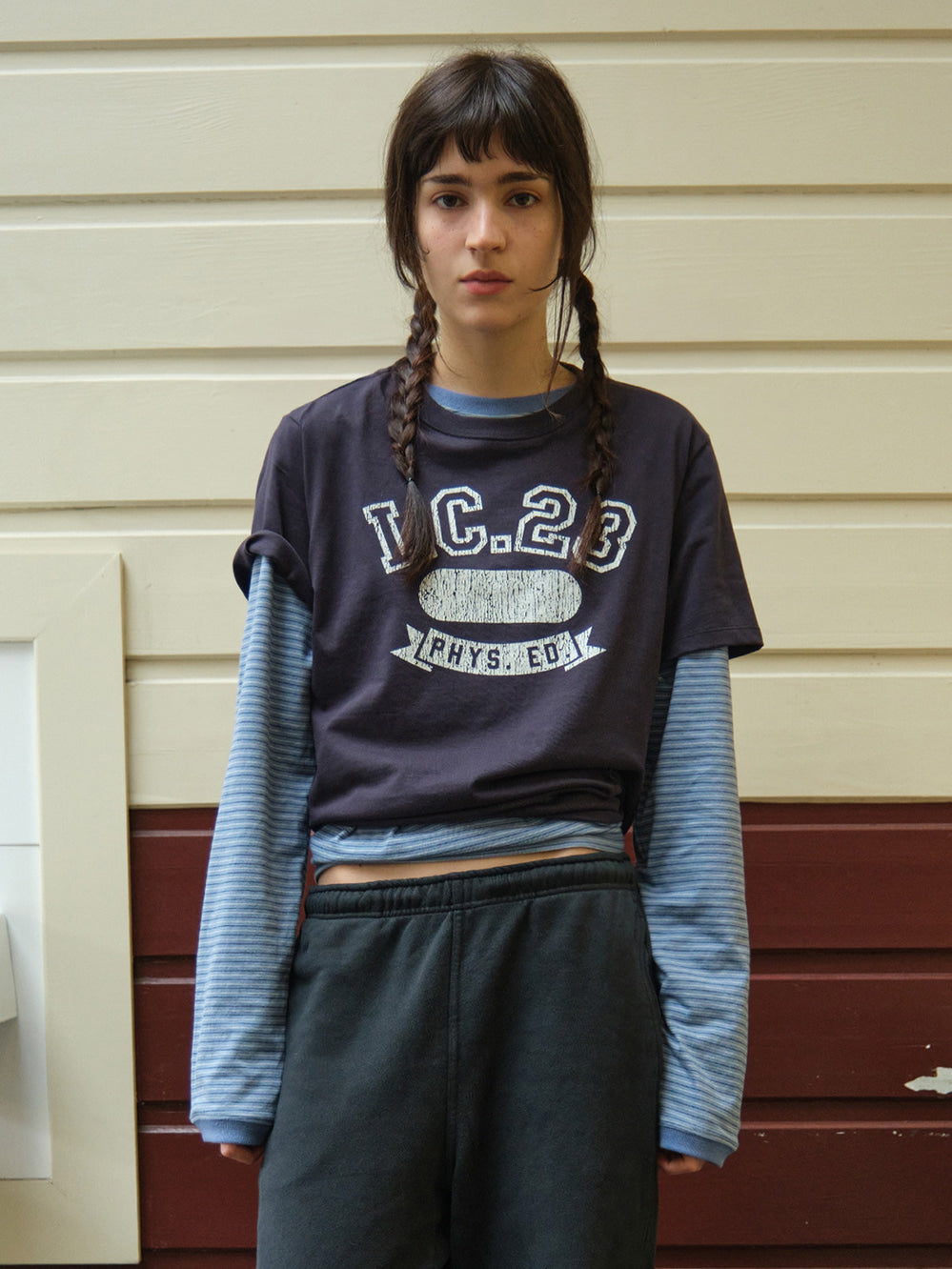 [Low Classic] Lc 23 Tee_Charcoal Navy