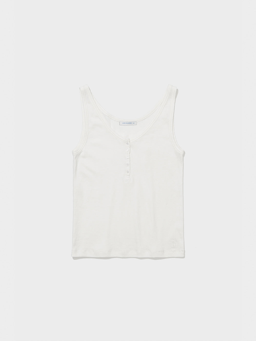 Low Classic Sleeveless Henley Tee Ivory