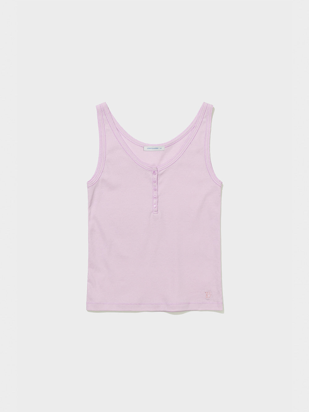 Low Classic Sleeveless Henley Tee Light Pink