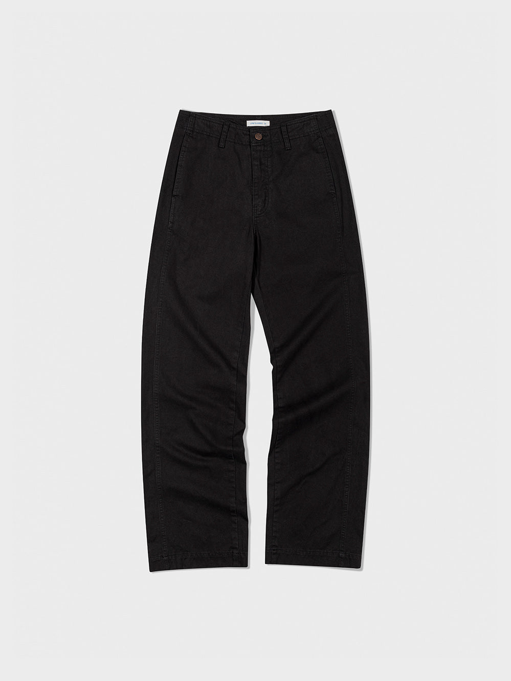 Low Classic Washed Cotton Straight-Fit Pants Black