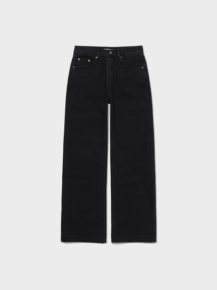 Low Classic Pocket Wide-Leg Jeans Black - Low Classic