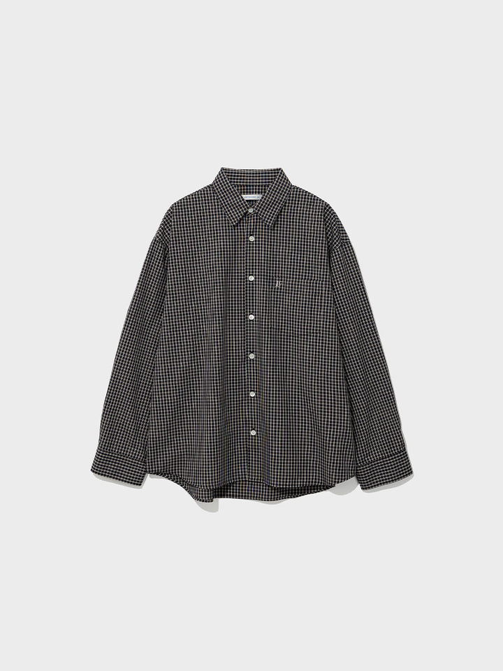 Low Classic Oversized Lc Checked Shirt Black - Low Classic