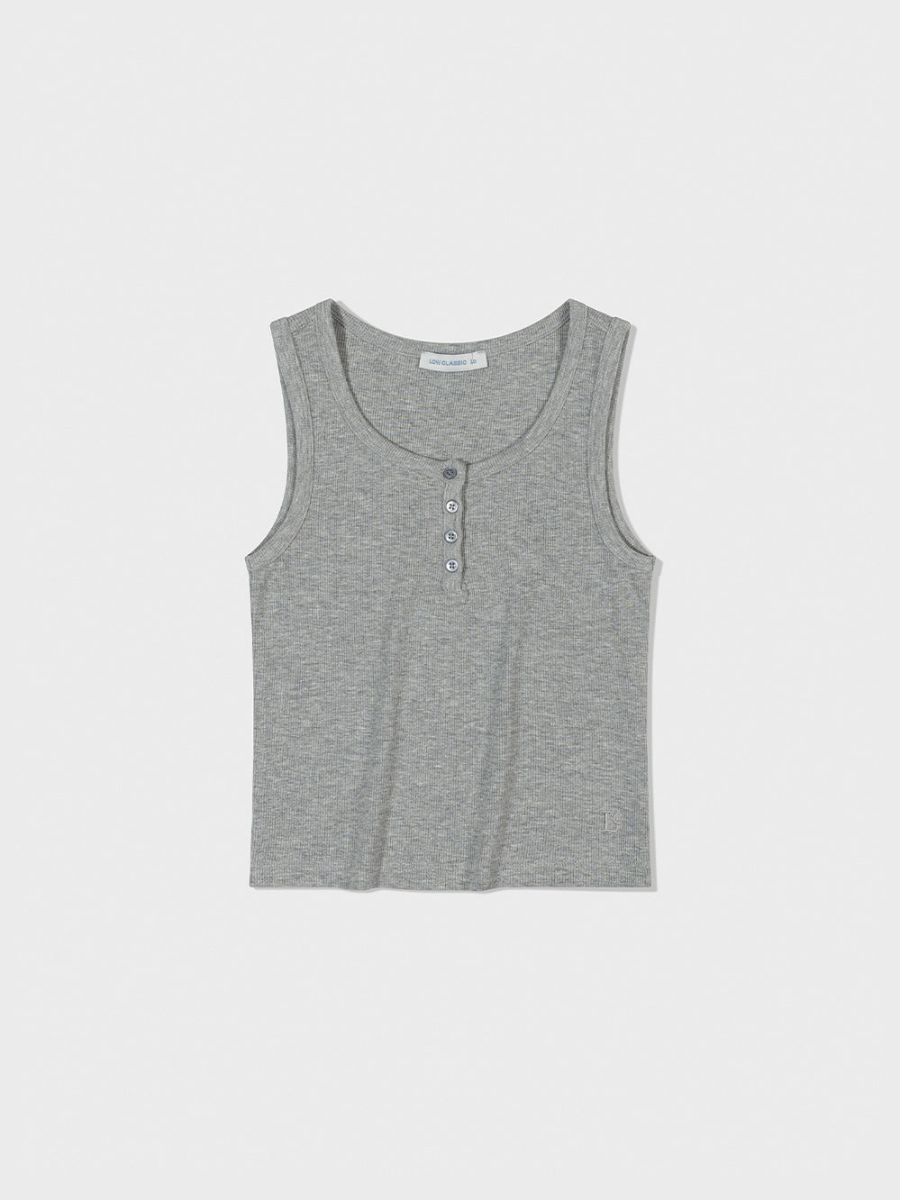 Low Classic Henley-Neck Sleeveless Melange Grey