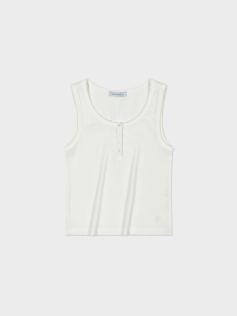 [Low Classic] Henley-Neck Sleeveless_White