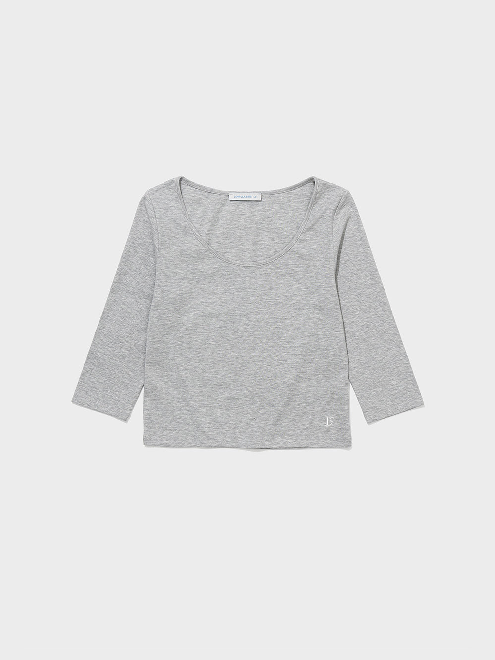 [Low Classic] Lc Silket 3/4 Baby Tee_Melange Grey