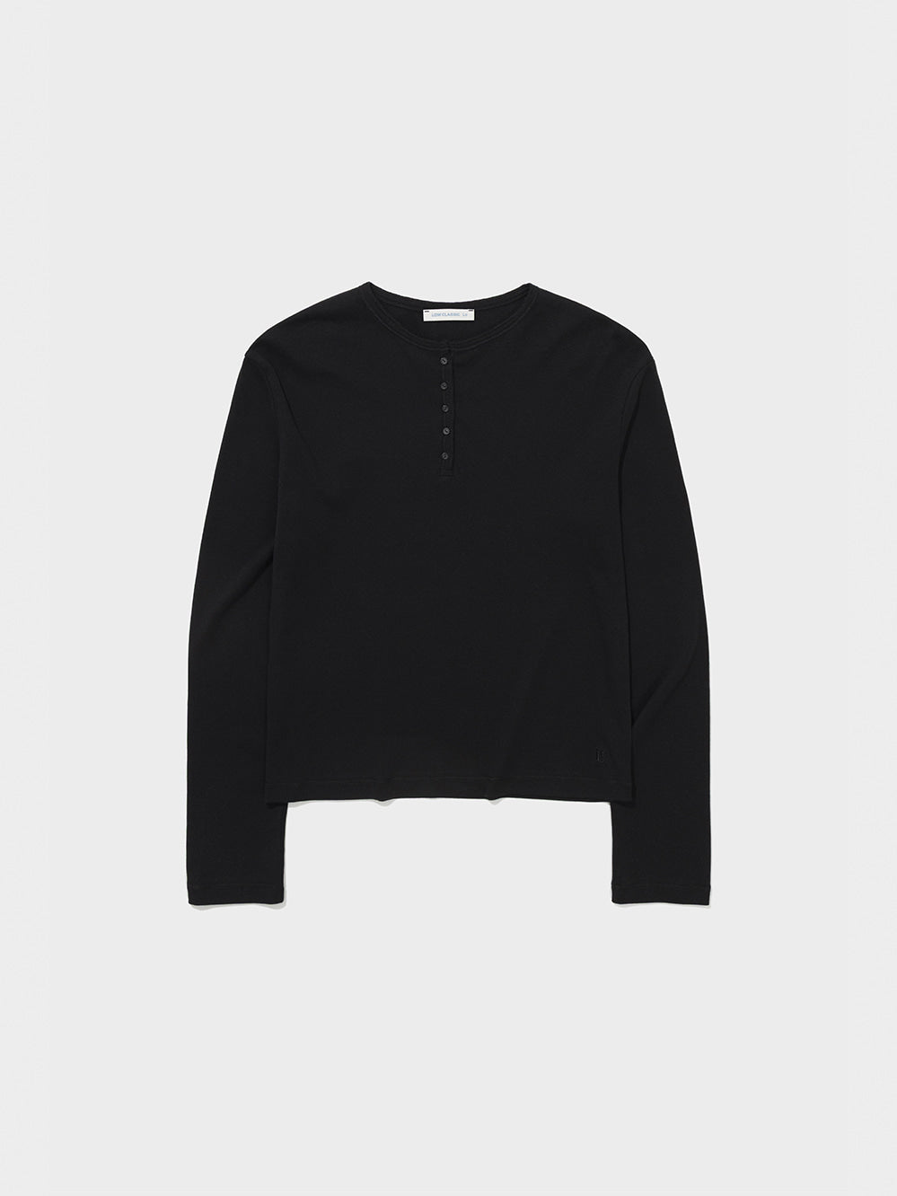 Low Classic Relaxed Henley Tee Black