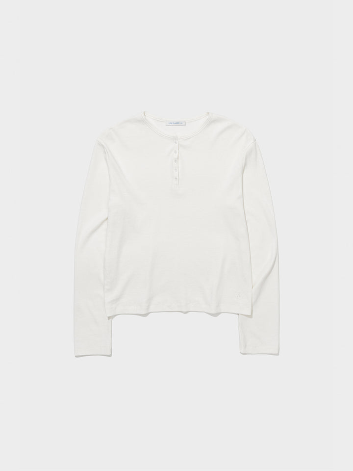 Low Classic Relaxed Henley Tee Ivory