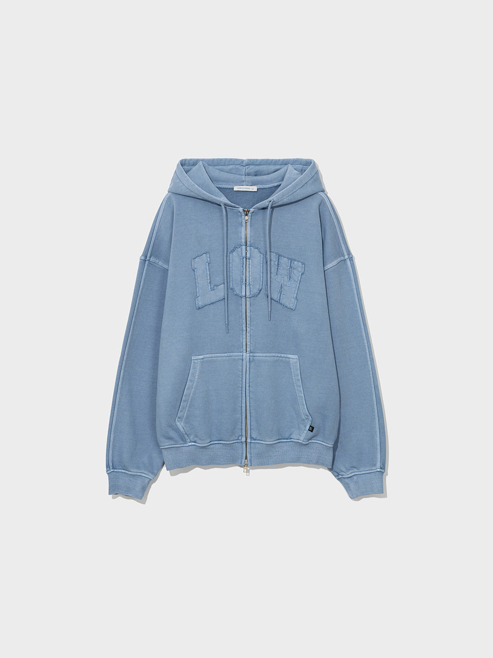 Low Classic Low Washed Zip-Up Hoodie Baby Blue