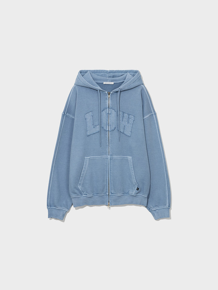 Low Classic Low Washed Zip-Up Hoodie Baby Blue