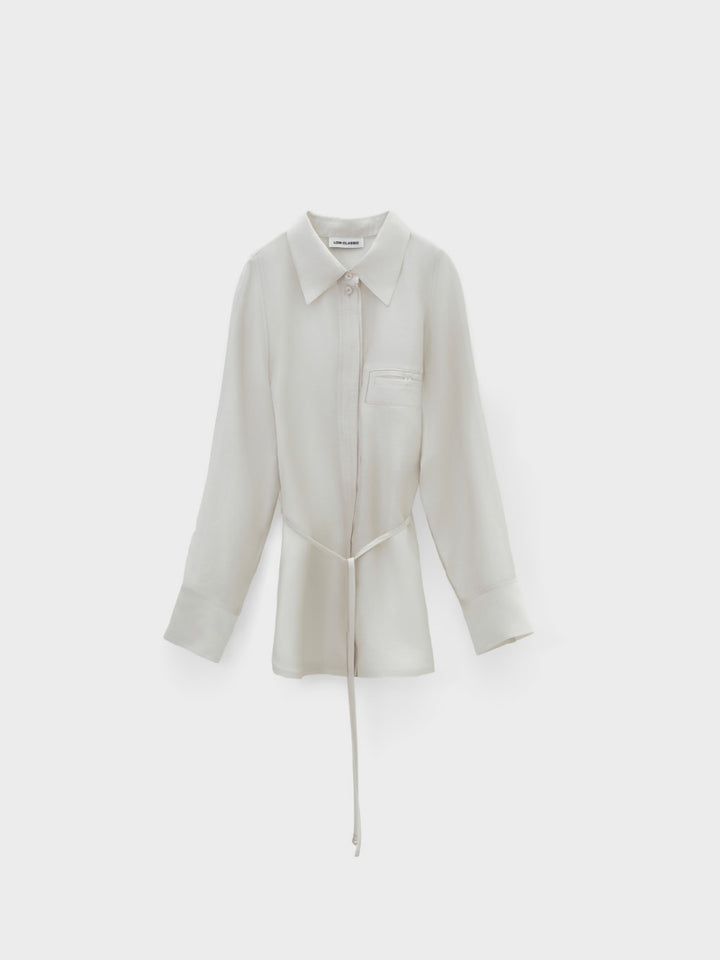 Low Classic See-Through Back Strap Shirt Light Grey