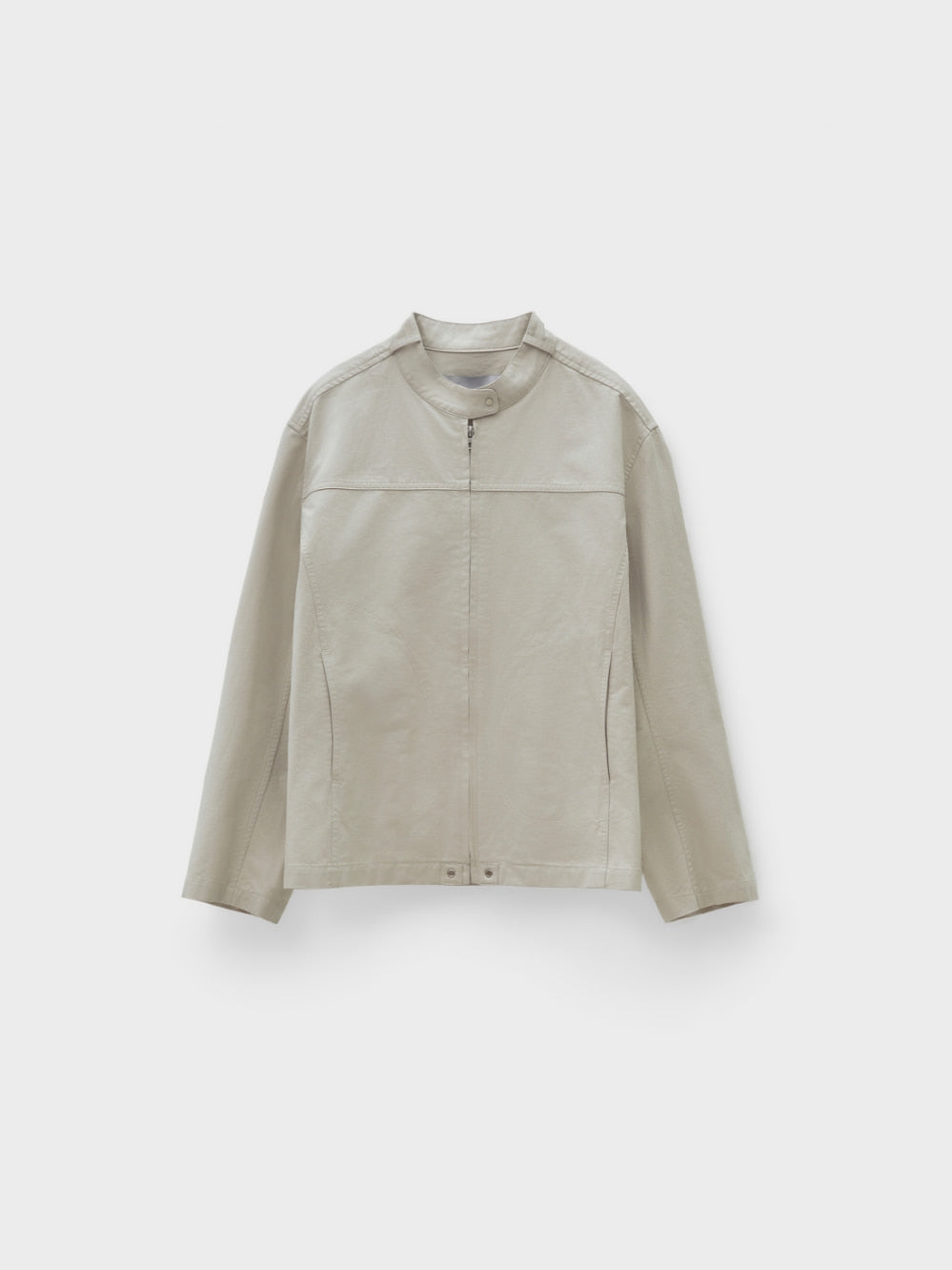 [Low Classic] Washed Cotton Biker Jacket_Cream