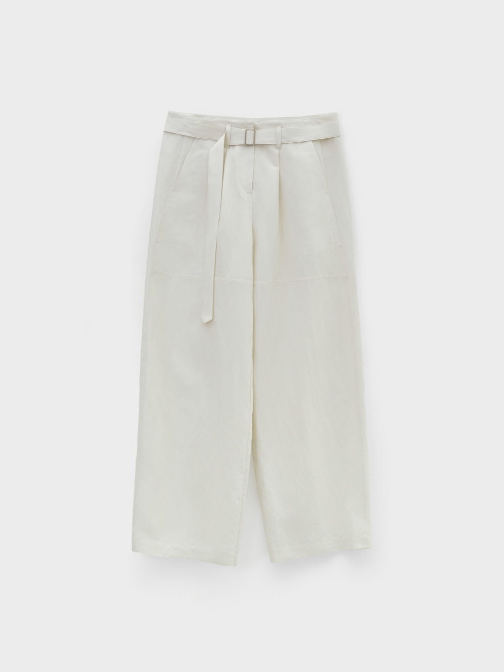 Low Classic Wide-Fit Belted Pants Ivory