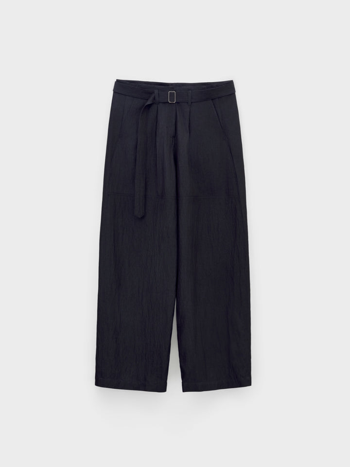 Low Classic Wide-Fit Belted Pants Navy