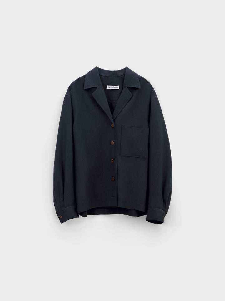 Low Classic Open Collar 2-Way Shirt Navy