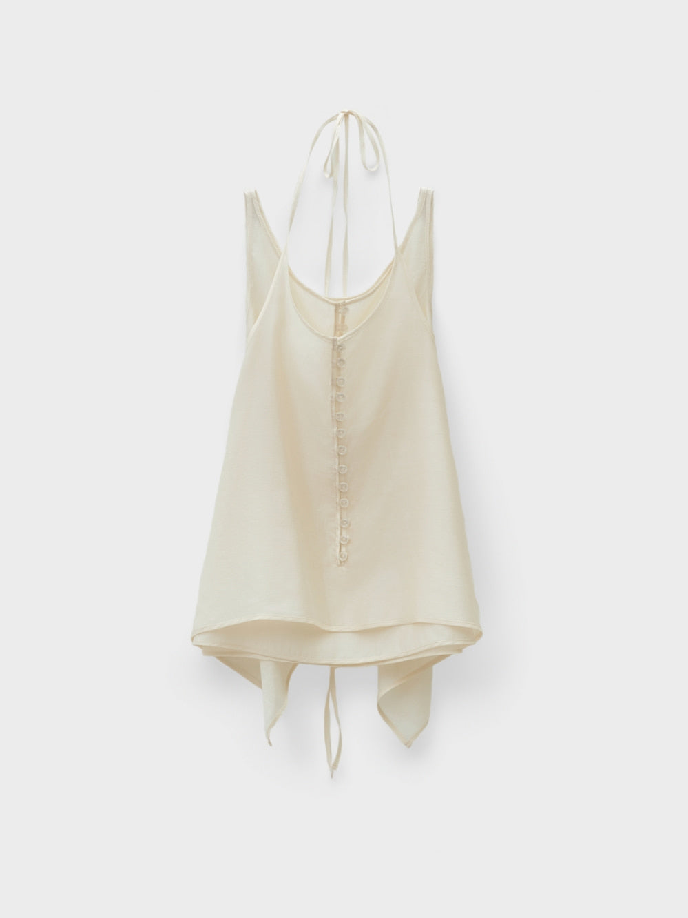 [Low Classic] See-Through Button Loop Top_Cream
