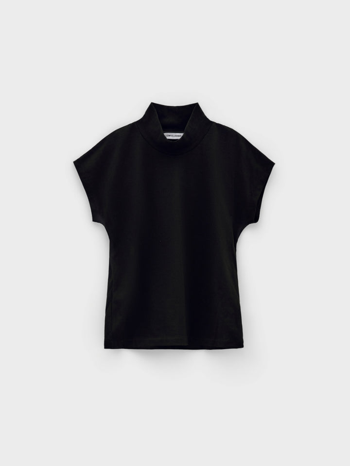 Low Classic High Neck Half Sleeve T-Shirt Black