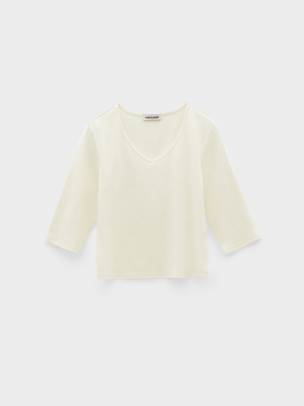 Low Classic Deep V-Neck Stretchy T-Shirts Cream