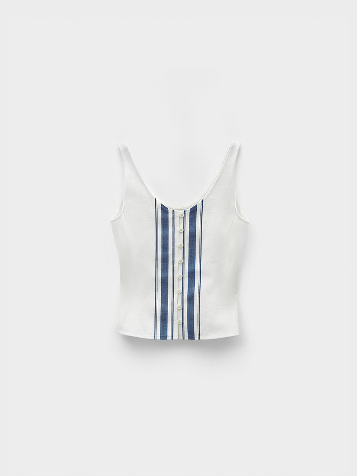Low Classic Stripe Sleeveless Top Blue Stripe