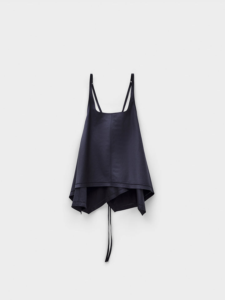 Low Classic Flared Sleeveless Top Navy