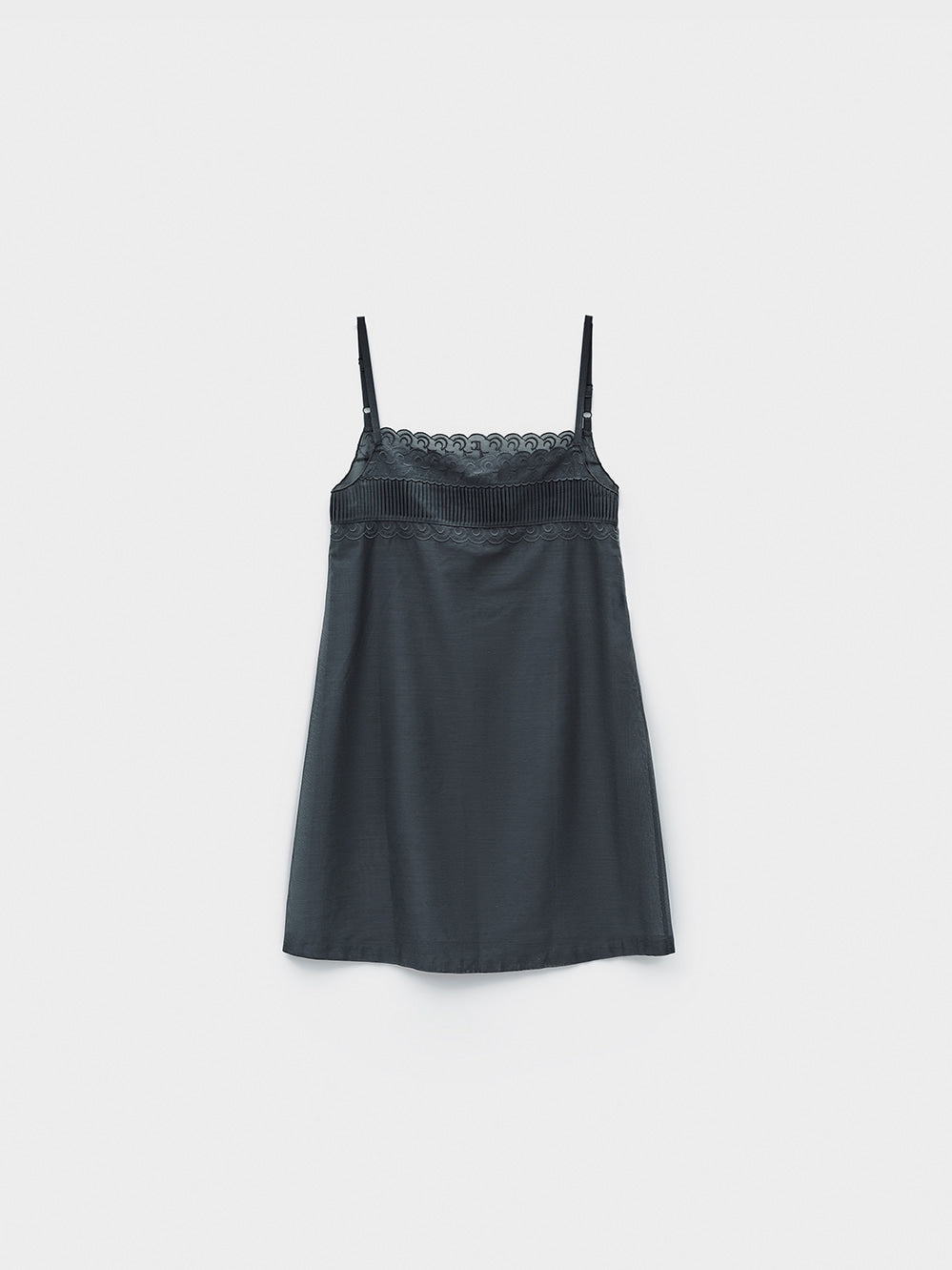 Low Classic See-Through Lace Mini Dress Charcoal