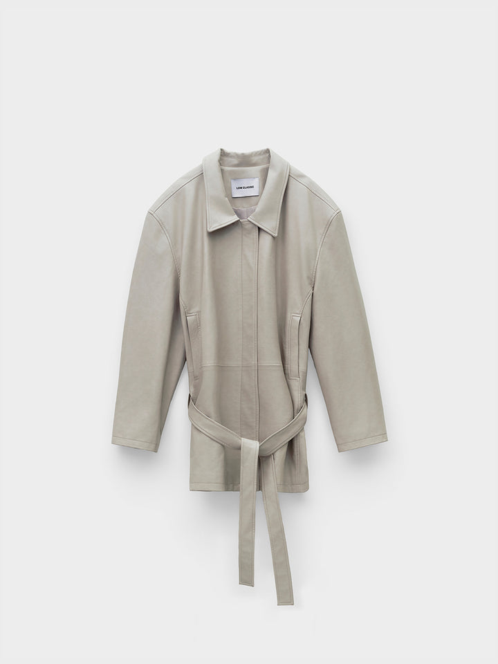 Low Classic Low Waist Artificial Leather Jacket Beige