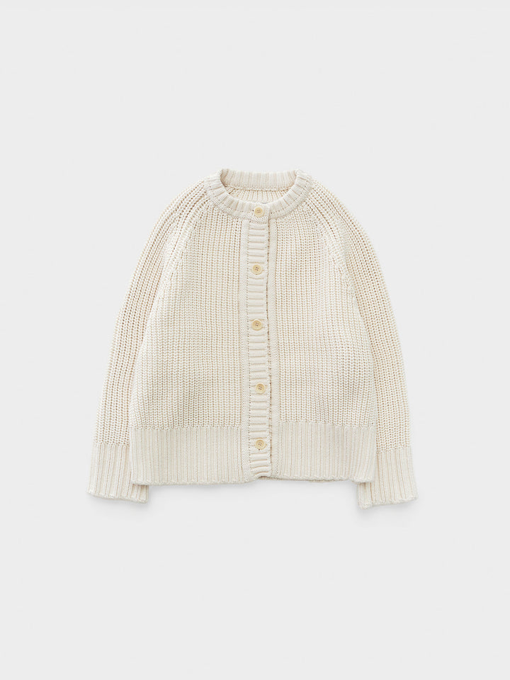 Low Classic Chunky Rib Cardigan Cream