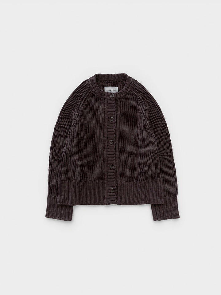 Low Classic Chunky Rib Cardigan Purple